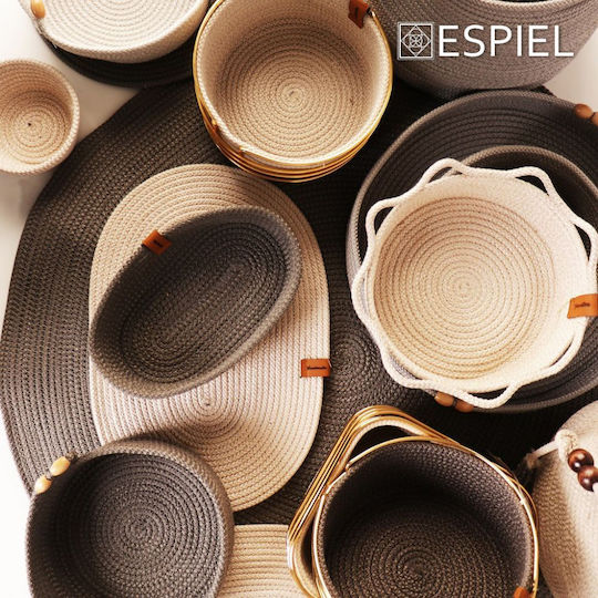 Espiel Στρογγυλό Σουβέρ Υφασμάτινο Λευκό 12cm 6τμχ