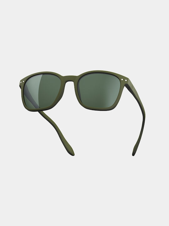 Izipizi Journey Sunglasses with Kaki Green Plastic Frame and Green Polarized Lens