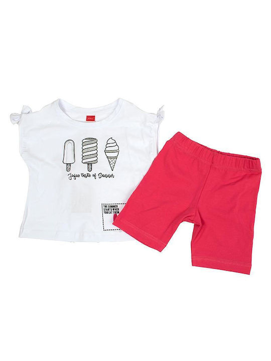 Joyce Kids Set with Shorts Summer 2pcs White