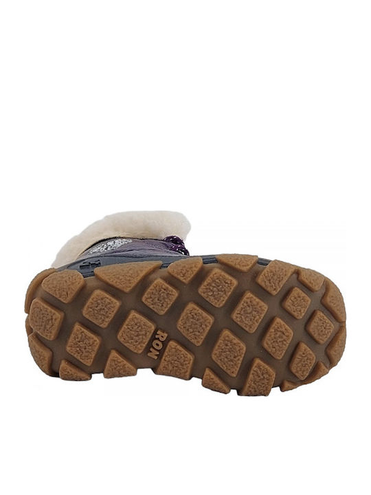 Kinder-Schneestiefeletten mit Schnürsenkeln Lila