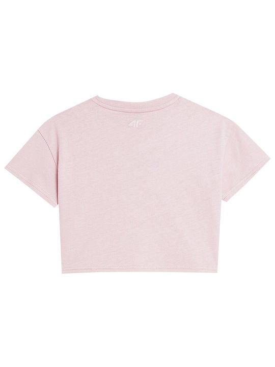 4F Kids Crop Top Short Sleeve Pink