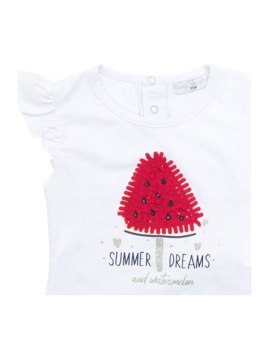 Funky Kids Set with Shorts Summer 2pcs White