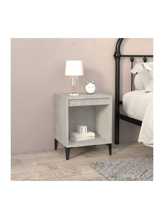 Wooden Bedside Table Cement 40x35x50cm