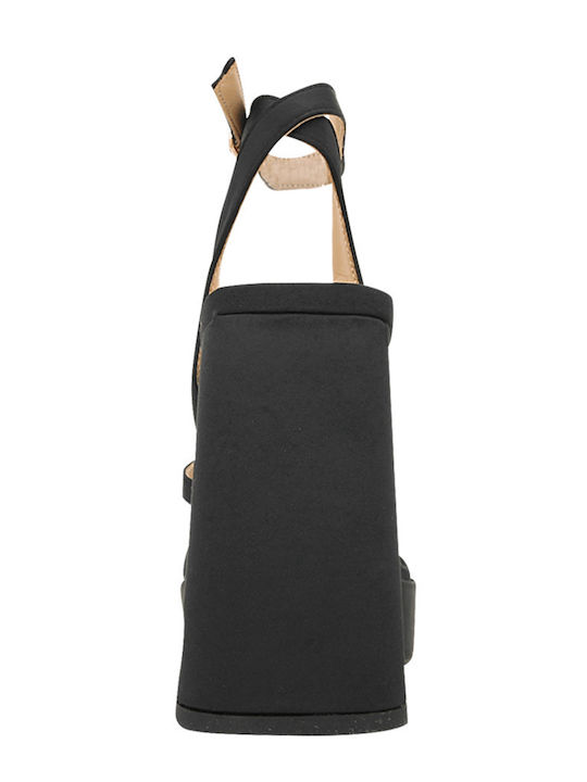 Salso Fabric Sandals Black