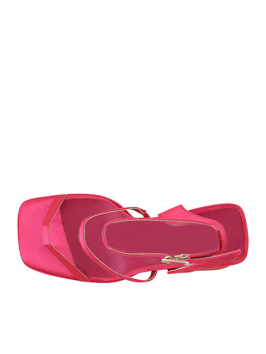 Salso Stoff Sandalen Fuchsie