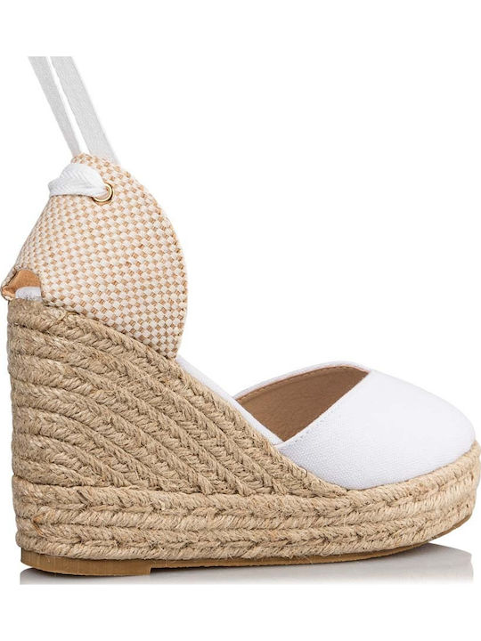Women's Fabric Platform Espadrilles White