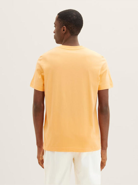 Tom Tailor Ανδρικό T-shirt Washed Out Orange με Στάμπα