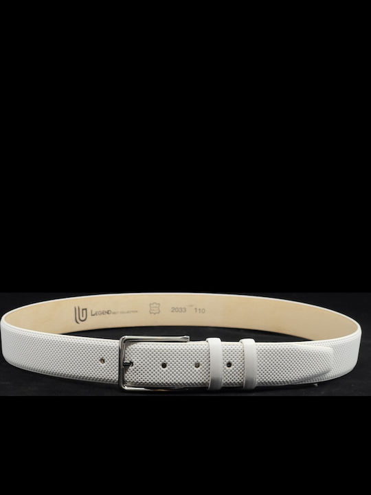 Men's Belt Leather White