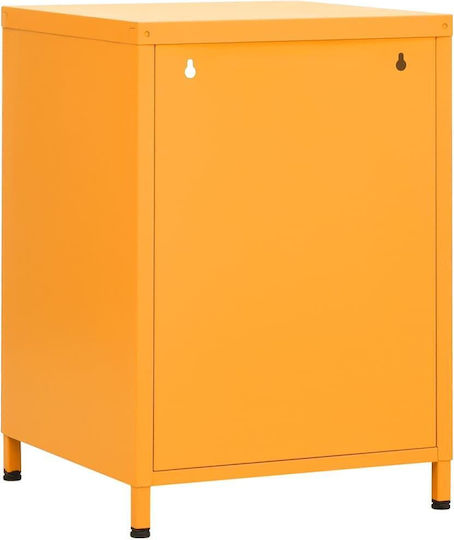 Metallic Bedside Tables 2pcs Mustard 35x35x51cm
