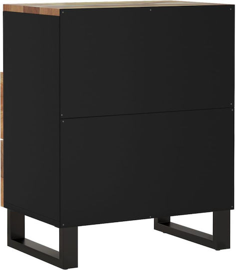 Wooden Bedside Table Multicolour 50x33x62cm