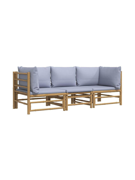 Canapea Tree-Seater Exterior Bambus cu Perne 193x69x65cm