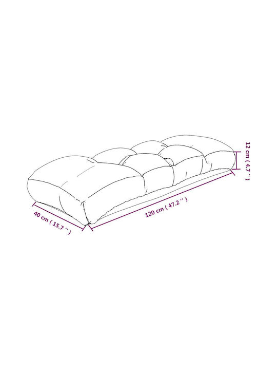 vidaXL Bamboo Blue Pallet Sofa Cushion 120x40cm