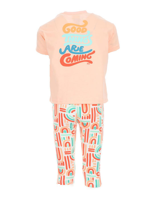 New College Kids Set with Leggings Summer 2pcs Orange