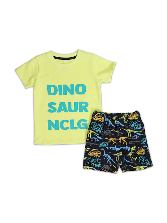 New College Kids Set with Shorts Summer 2pcs Yellow