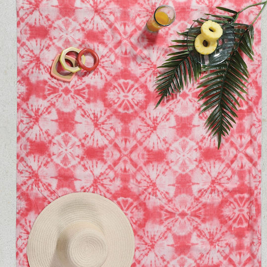 Nef-Nef Homeware Brilliant Coral Beach Towel with Fringes 170x90cm