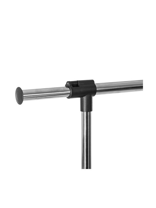 5Five Τροχήλατη Κρεμάστρα Δαπέδου από Μέταλλο Μαύρη 165cm