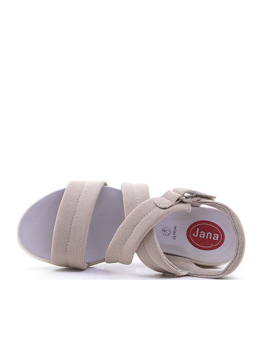 Damenplattformen Beige