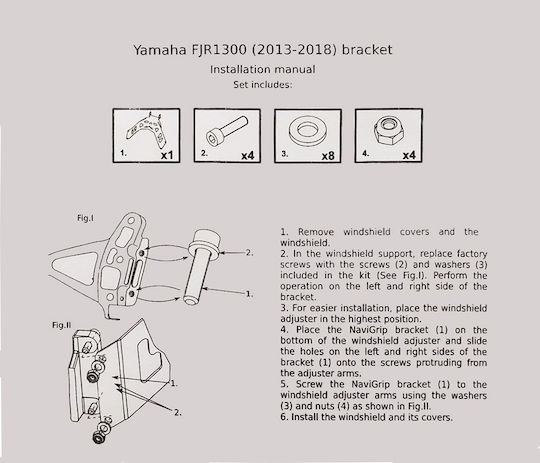 Moto Discovery Suport GPS Motocicletă pentru pe volan Yamaha FJR 1300 2013-2018