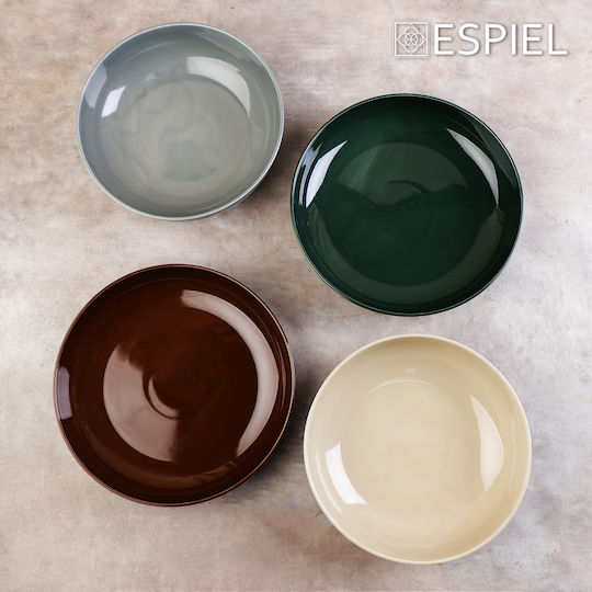 Espiel Terra Porcelain Salad Bowl Brown 25.5x25.5x6.6cm
