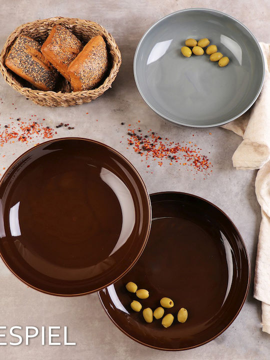Espiel Terra Porcelain Salad Bowl Gray 25x25x6.6cm