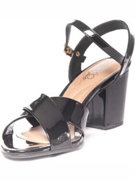 Sandals from Patent Leather Black
