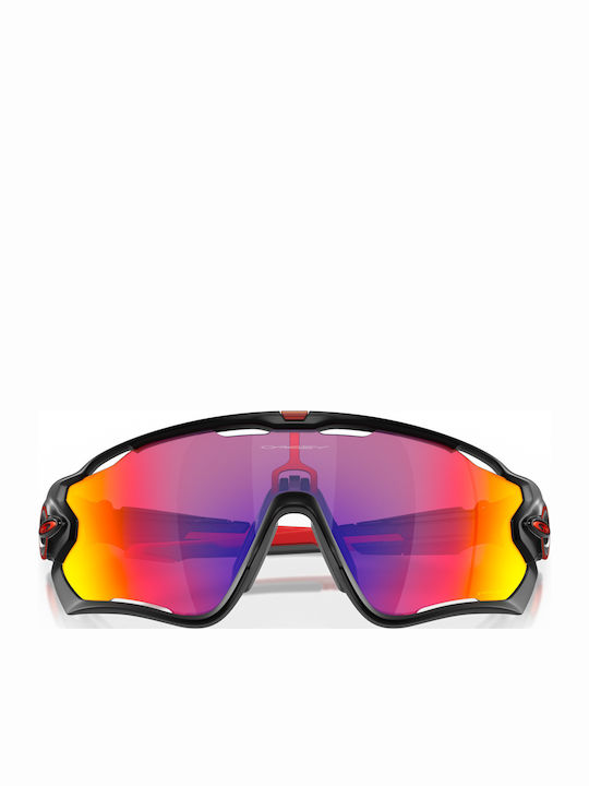 Oakley Jawbreaker Men's Sunglasses with Black Plastic Frame and Purple Mirror Lens OO9290-20