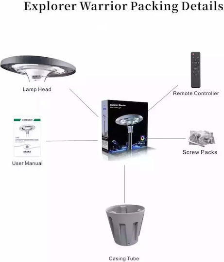 Lampă Solară Stradală 40W 2679lm RGBW cu Telecomandă IP65