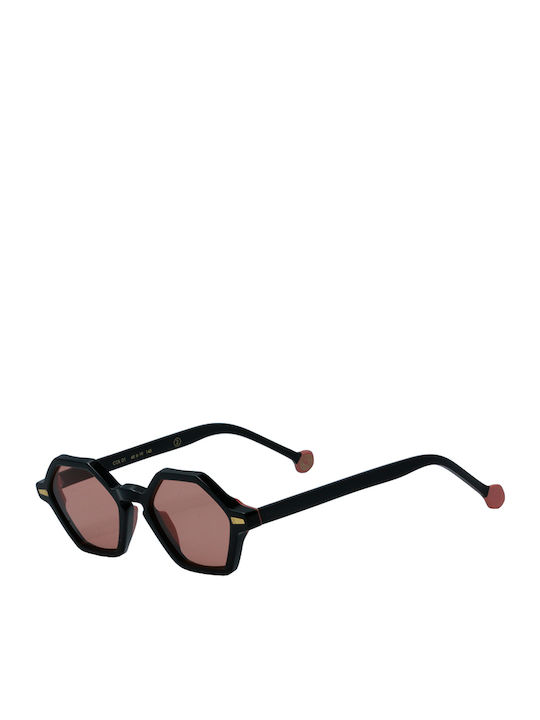 Kyme Cole Damen Sonnenbrille mit Schwarz Kunststoff Gestell und Rosa Linse