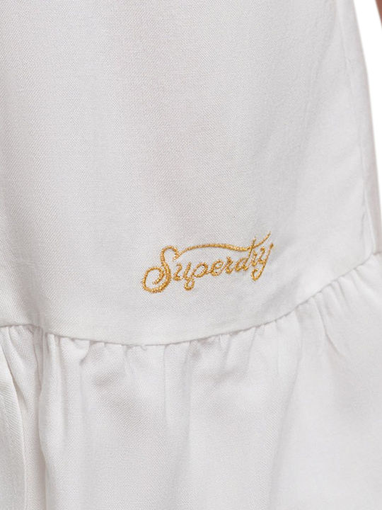 D2 Ovin Vintage Sommer Mini Kleid Weiß