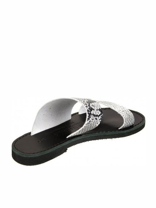 Kouros Leather Women's Flat Sandals Snake