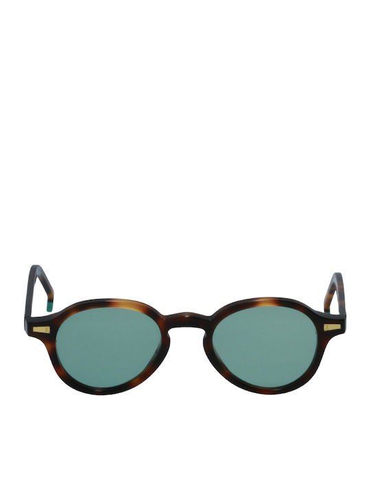 Kyme Ezio Sunglasses Brown with Acetate Frame & Green Lens