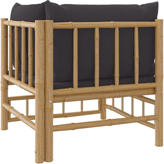 Outdoor-Sessel Bamboo Braun mit Kissen 69x69x65εκ.
