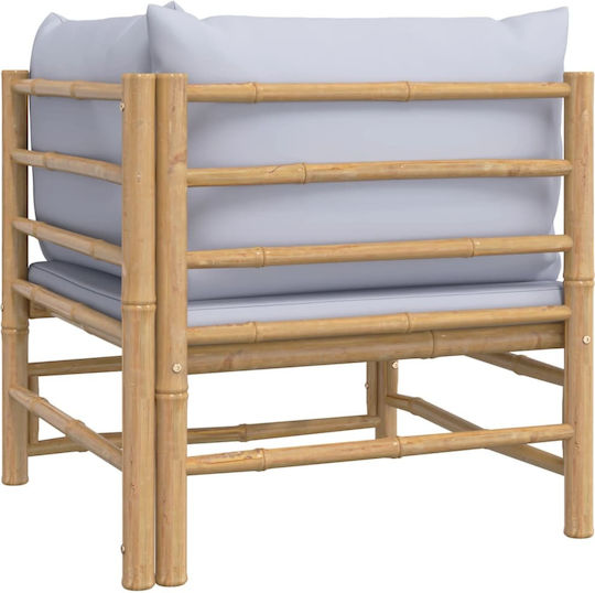 Outdoor-Sessel Bamboo Braun mit Kissen 69x69x65εκ.