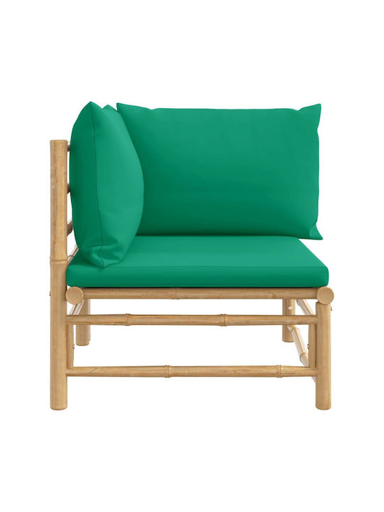 Outdoor-Sessel Bamboo Braun mit Kissen 69x69x65εκ.