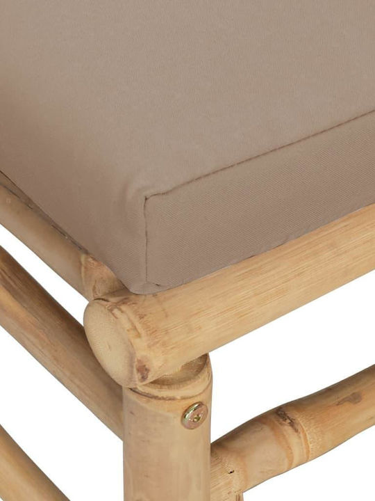 Outdoor Armchair Bamboo Brown with Cushion 55x69x65cm