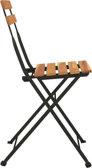 Außenstuhl Metallisch Braun 2Stück 39x45x79cm.