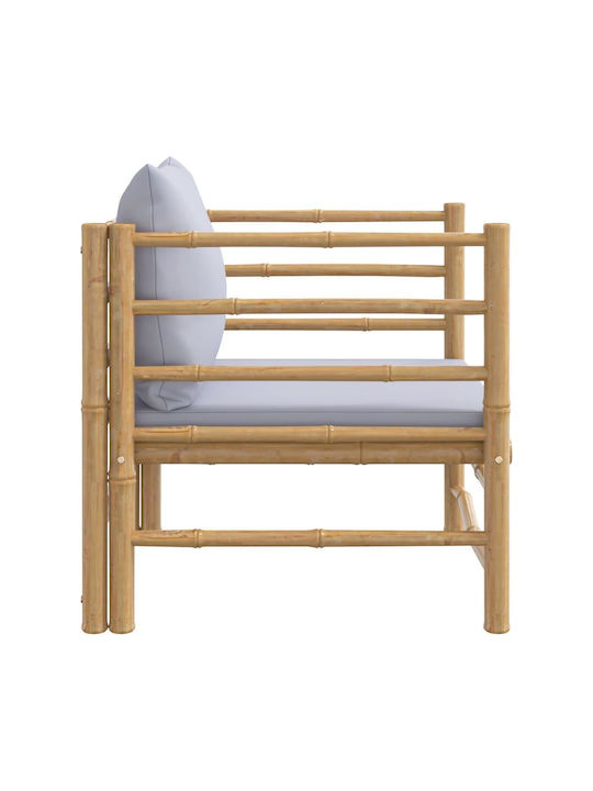Outdoor Armchair Bamboo Brown with Cushion 63x69x65cm