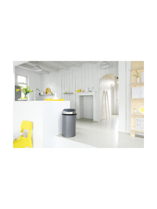 Brabantia Touch Bin Coș de Gunoi Metal Platinum 60lt 1buc