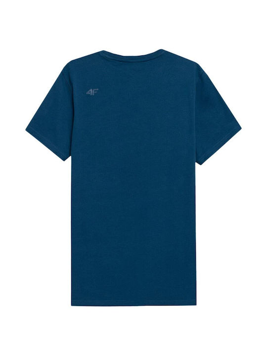 4F Herren T-Shirt Kurzarm Blau