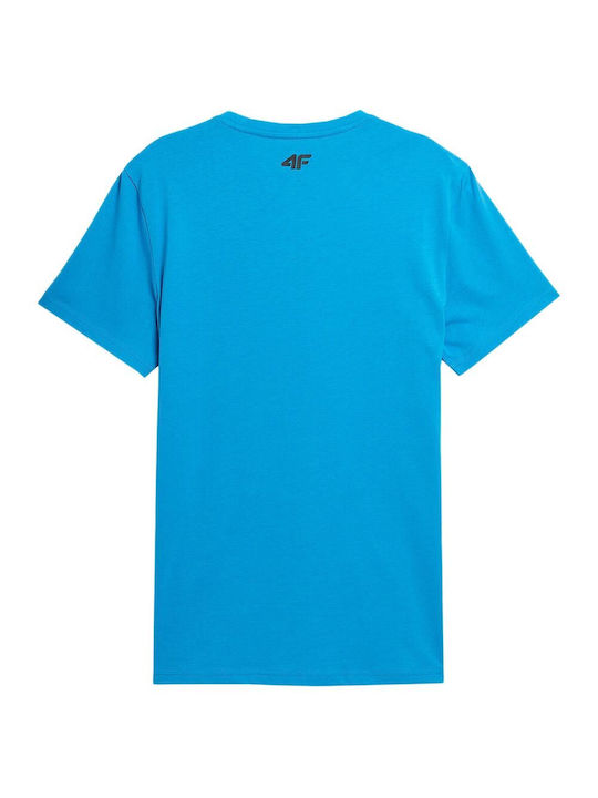 4F Herren T-Shirt Kurzarm Blau