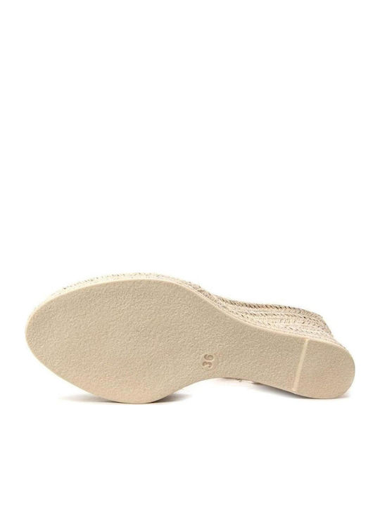 Women's Leather Platform Espadrilles White
