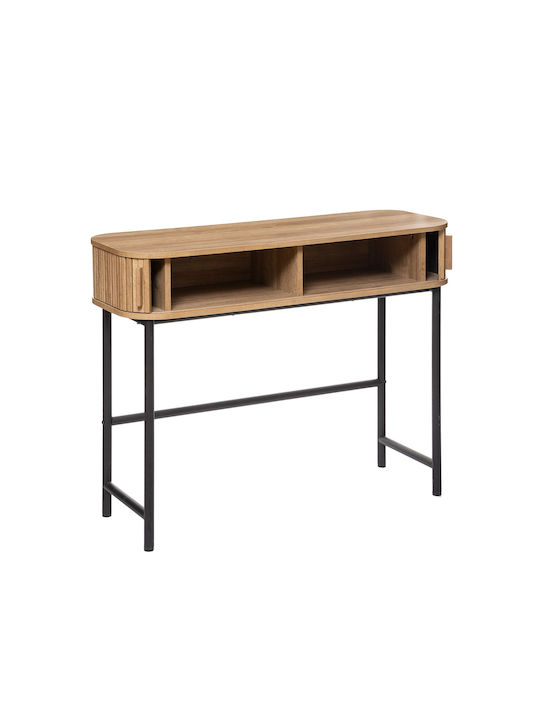 Colva Console Table Made of Wood & Metal Beige L100xW35xH80.5cm