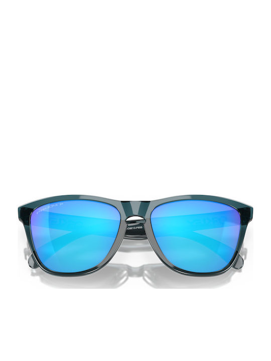 Oakley Frogskins Men's Sunglasses with Black Plastic Frame and Blue Polarized Mirror Lens OO9013-F6