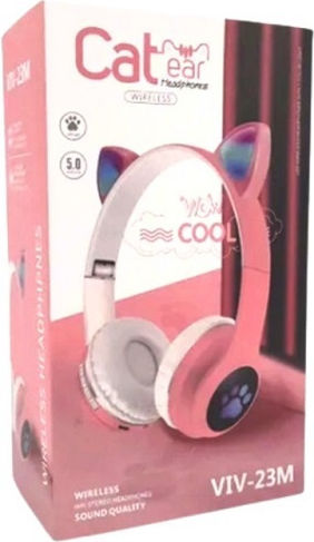 VIV-23M Cat Ear Kabellose Bluetooth Kinder Am Ohr Kopfhörer mit Radio mit 9 Stunden Betriebszeit Rosa