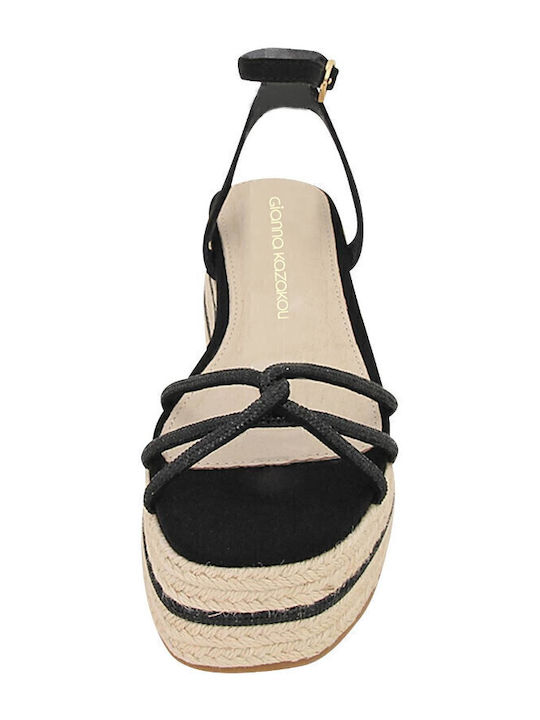 AG7571.L19160NV4.PGL Women's Synthetic Leather Ankle Strap Platforms Black