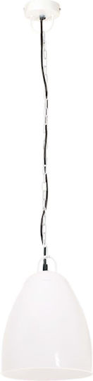 vidaXL Industrial Pendant Light White Bell with Socket E27 32x41cm