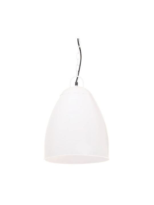 vidaXL Industrial Pendant Light Single-Light Bell for Socket E27 White