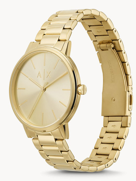 Armani Exchange Cayde Herrenuhr 42mm Batterie mit Gold Rostfreien Stahlarmband