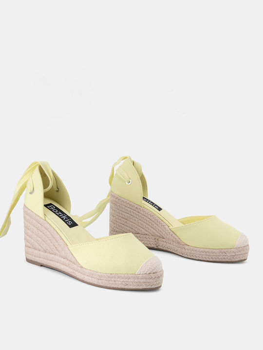 Bozikis Women's Fabric Platform Espadrilles Yellow