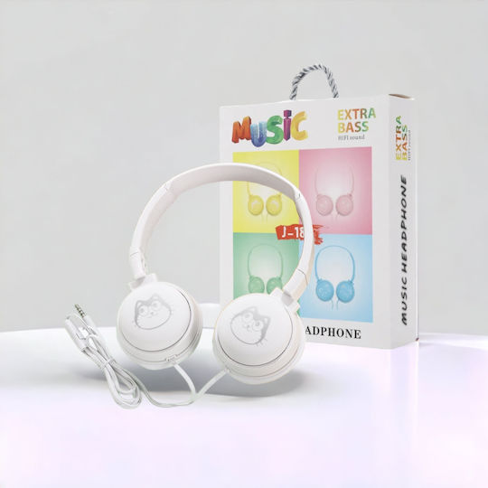 J-18 Wired Over Ear Headphones White 6932445204186